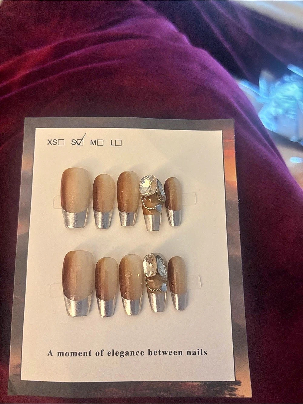 Brown & Gold Press-On Nails NWT